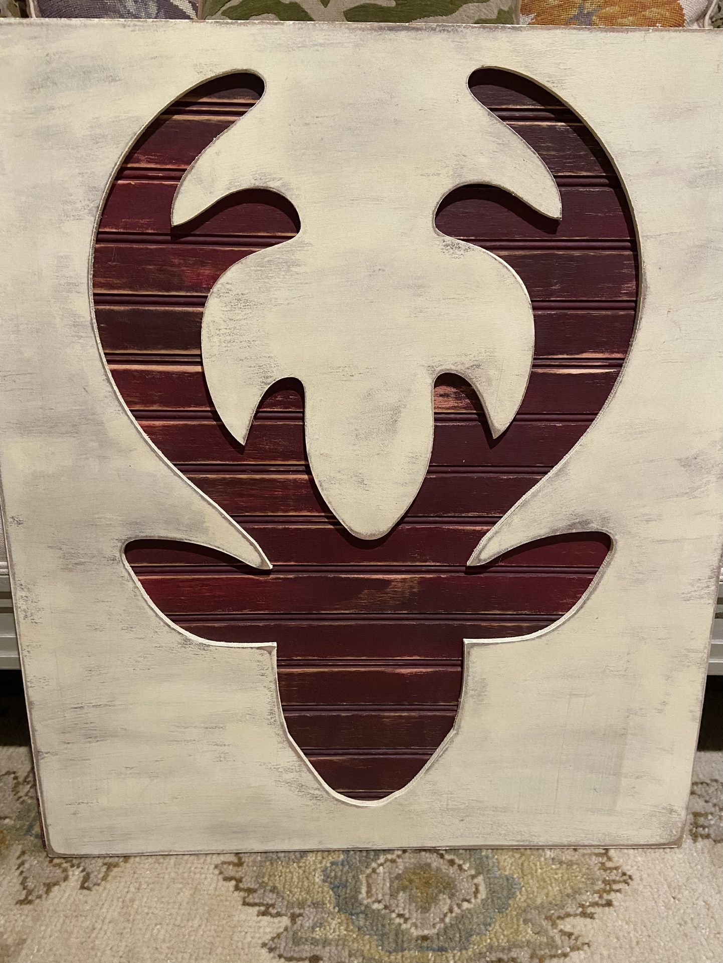 New-Holiday/Christmas -Large 24” Custom Solid Wood Layered Decorative Deer/Reindeer Wood Panel