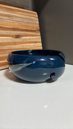 Deep blue sculptured bowl