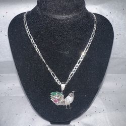 Gallo Mex Flag Pendant & Chain 