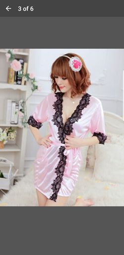 European lingerie sexy lace silk bathrobe nightgown sleepweer