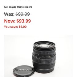Sigma Lens 18-50mm Lens 
