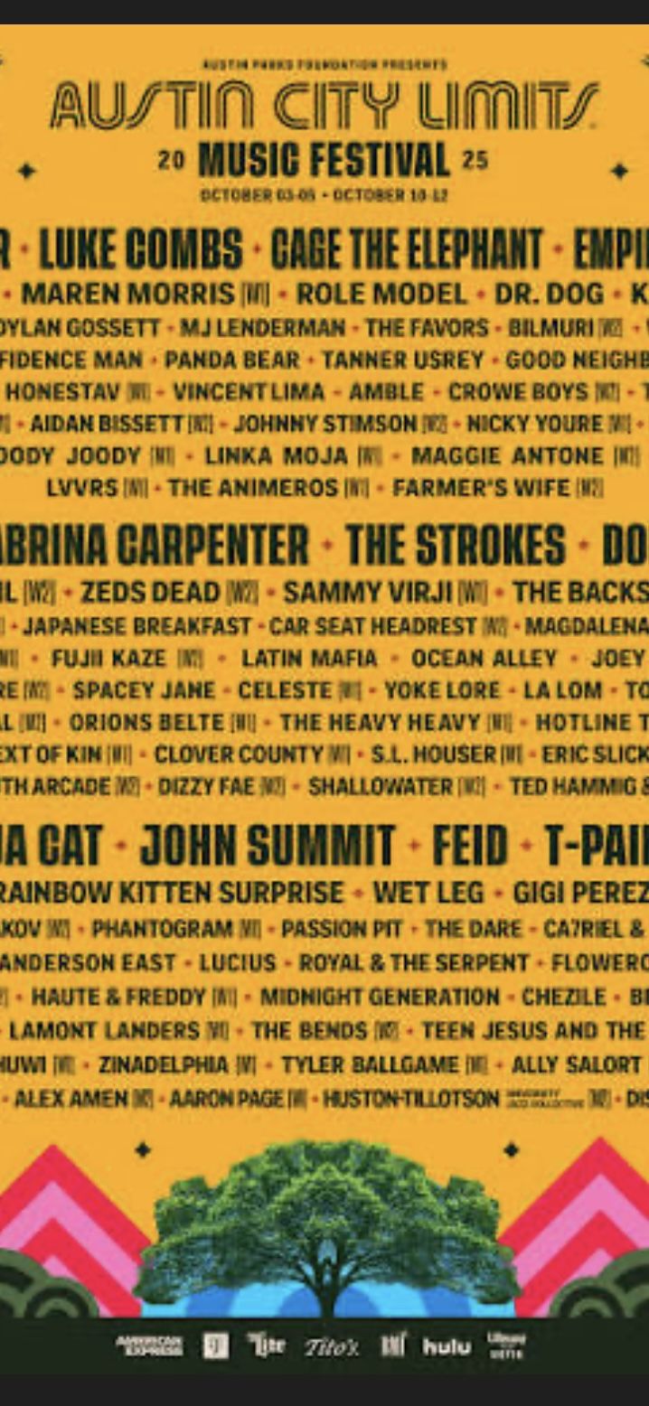 Austin City Limits Weekend 1 GA 3days