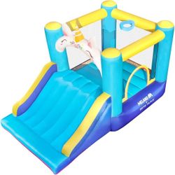 Unicorn Inflatable Bouncer with Slide Plus Heavy Duty Blower