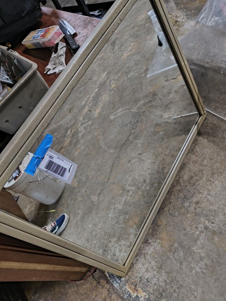 Large Heavy Mirror – Wood Frame – 34x32