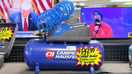 Campbell Hausfeld 3gal 110psi with hose