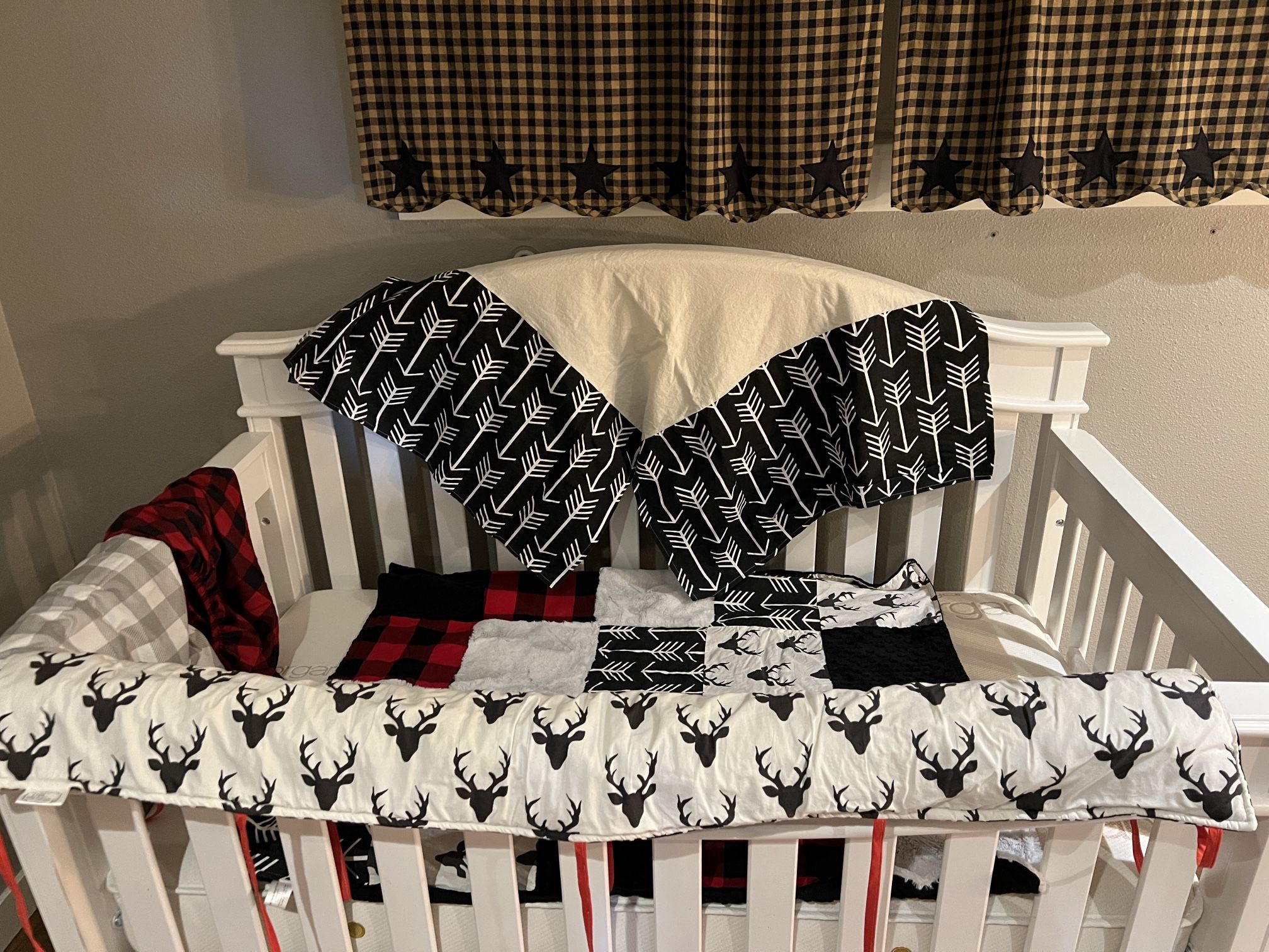 Baby Boy Woodland Buck Deer Crib Bedding And Sign