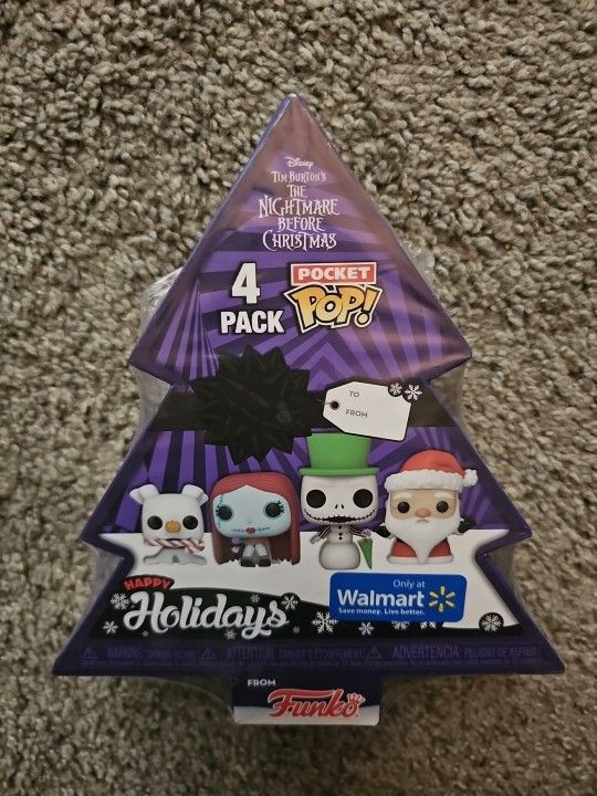 Pocket Pop! 4 Pack The Nightmare Before Christmas Happy Holidays From Funko! 