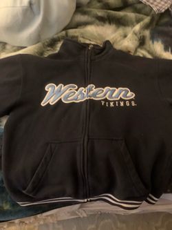 Unisex champion college sweater, navy blue size small
