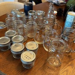 Free Assorted Mason Jars, Wine Glasses