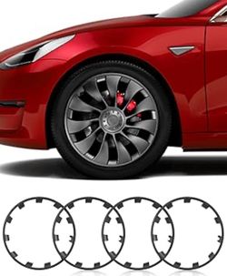Model Y All-in-one Wheel Rim Protector for Tesla Model Y 21'' Uberturbine Wheel - Strips for Curb Rash Prevention - Set of 4 Rim Protector Easy to Ins