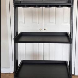 Black Shelf , Wooden Rack 