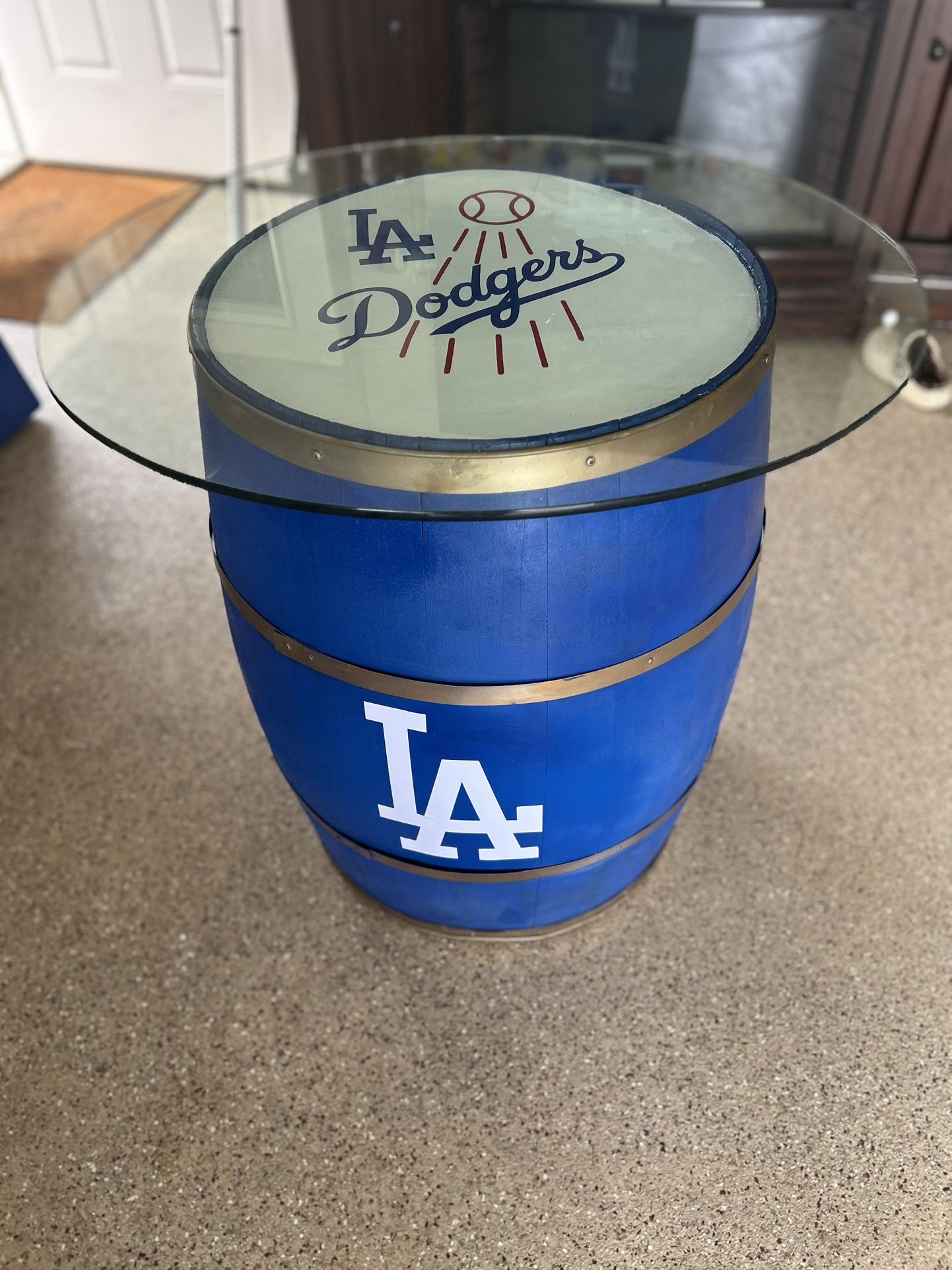 Wine Barrel With LA Dodgers