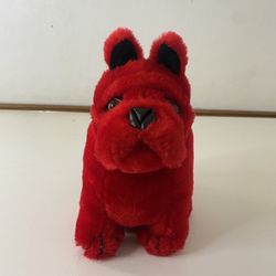 Vintage Red Bulldog 11” Shalom Toy Co Plush Stuffed Animal Dog Puppy Sitting