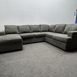 Living Spaces Bonaterra Charcoal Grey Sectional Couch (50% OFF) - We deliver & setup. 