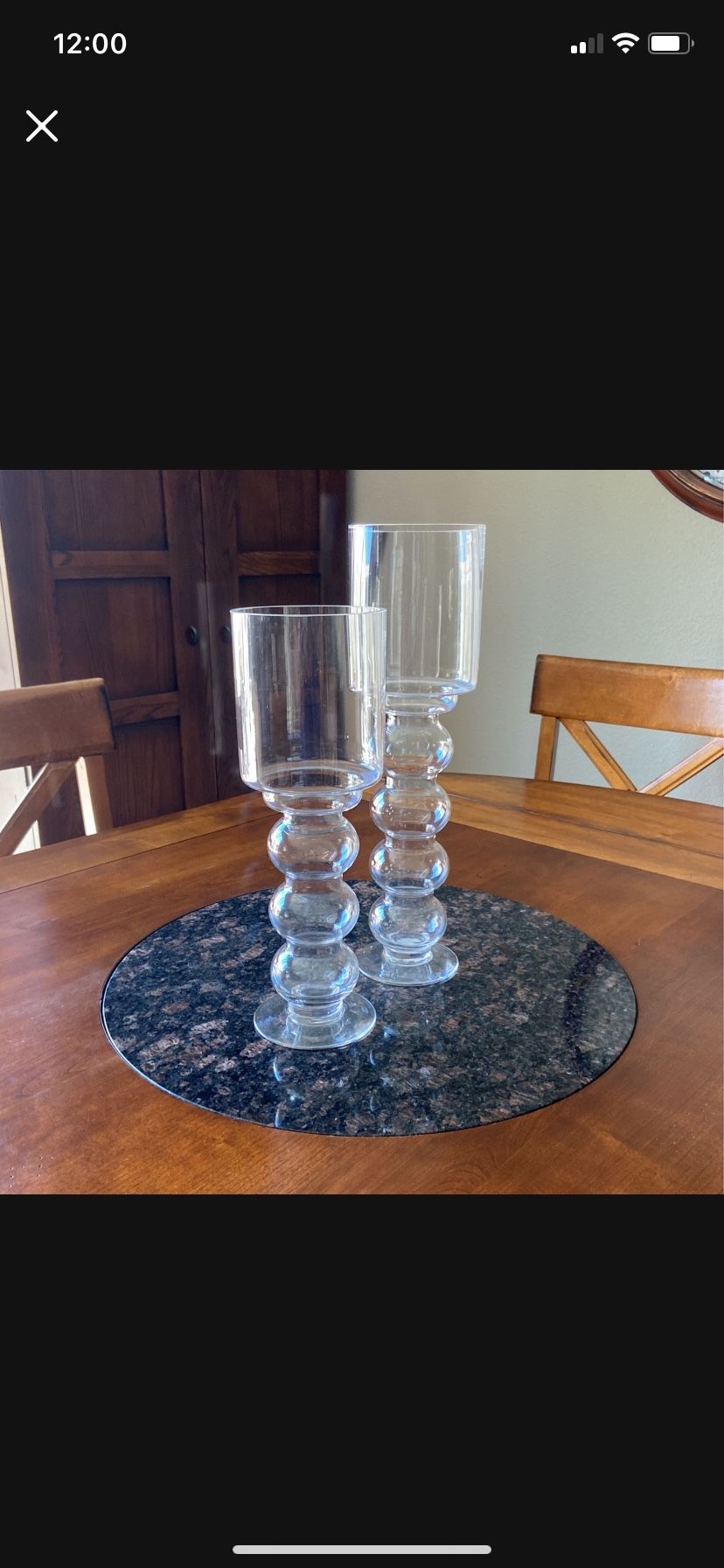Set Of Glass Vase Or Candle Holder