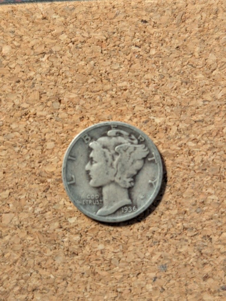 1936-P US Mercury Dime 90% Silver