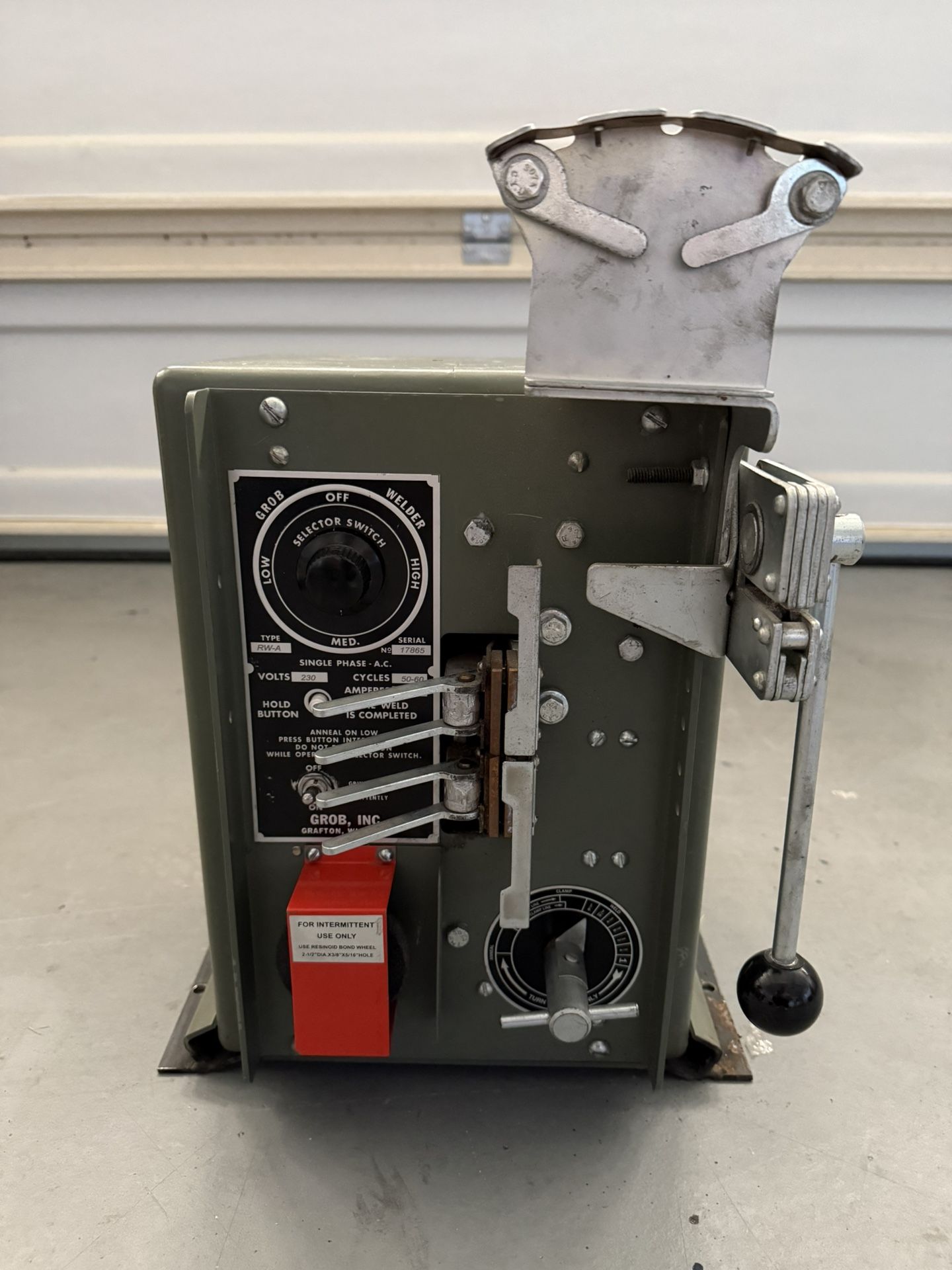 GROB RWA BENCH MODEL BAND SAW BLADE WELDER WITH BUILT-IN GRINDER