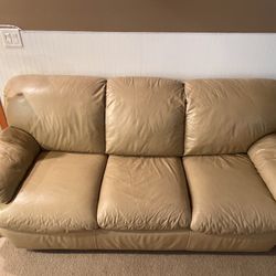 Gold Leather Hideaway Bed Sofa