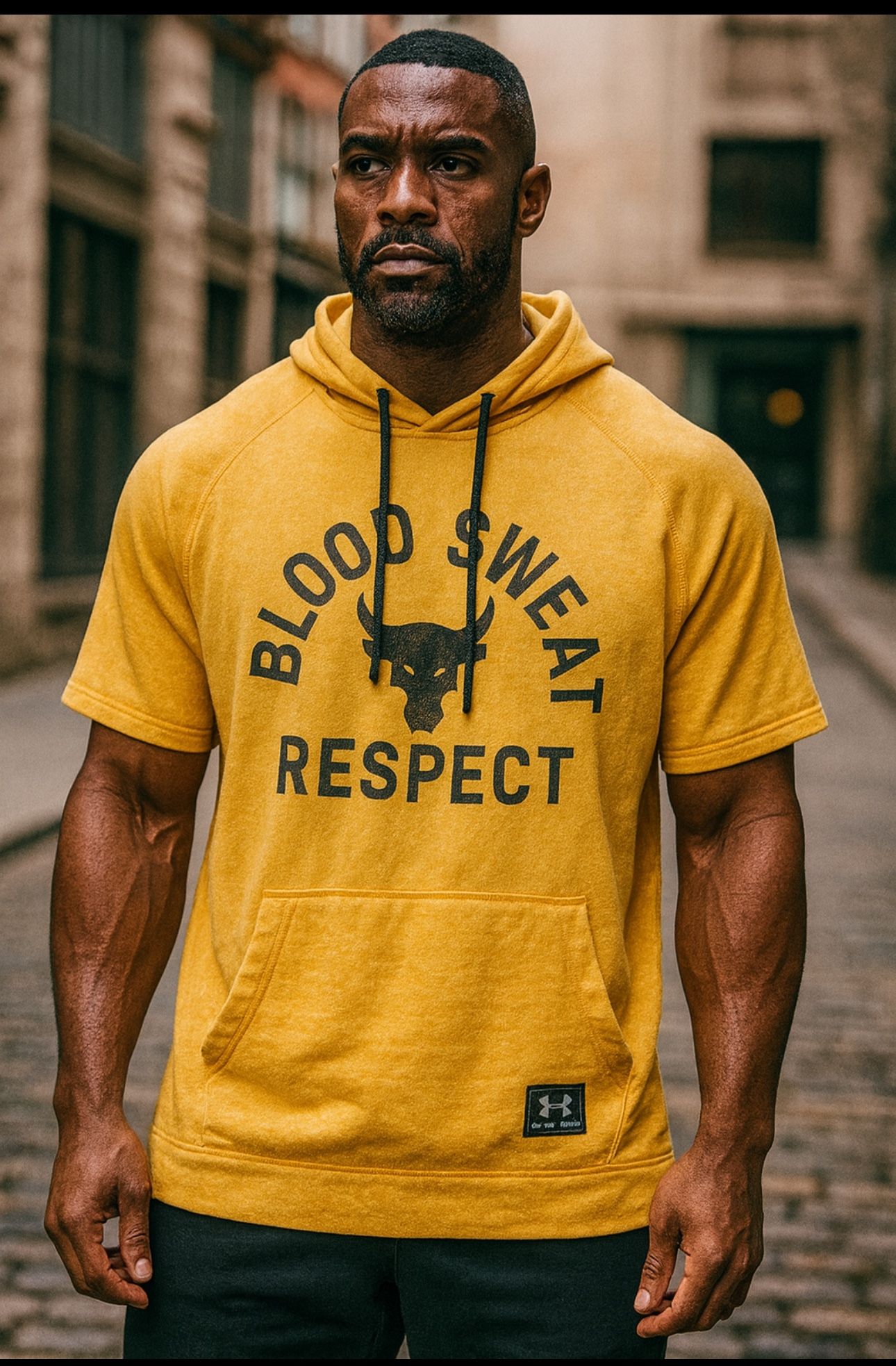 Under Armour Project Rock Blood Sweat Respect Hoodie Yellow Men’s M