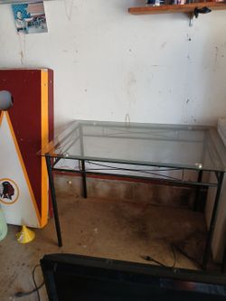 Glass Top Desk with Metal Frame, make an offer