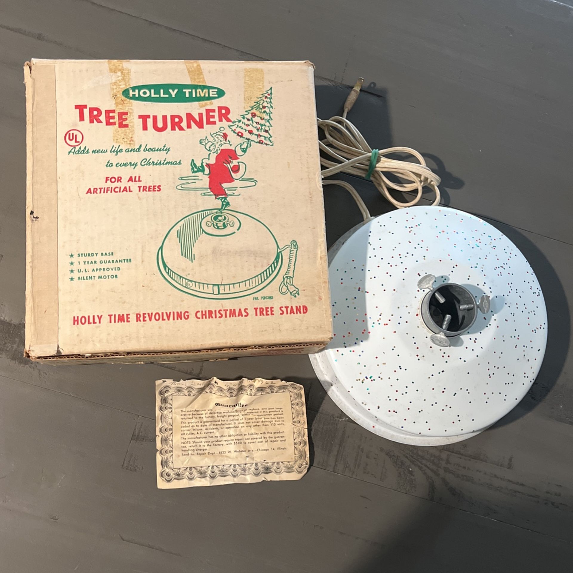 Vintage 1960’s HOLLY TIME Revolving Christmas Tree Stand