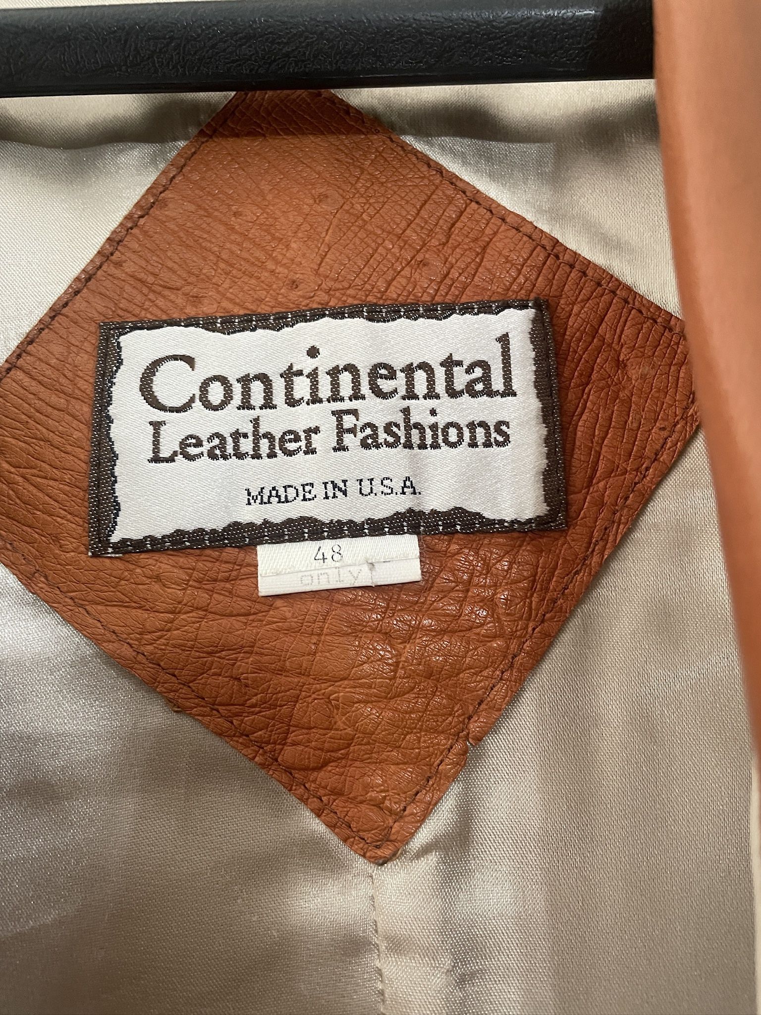 Continental Leather Ostrich Jacket Size 48 Chamarra Vaquera De 