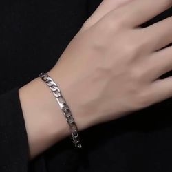 Men's 8mm Stainless Steel Figaro Bracelet