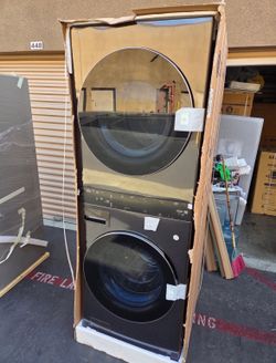LG STACKABLE WASHER AND GAS DRYER, 27” WIDE