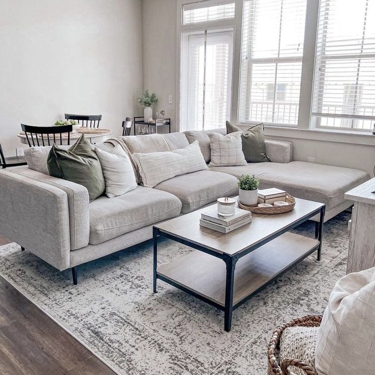 Light Gray Modern Aquarius 120” 2pc Sectional Sofa with RAF Chaise by Living Spaces