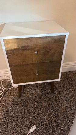 Mid-Century Modern 2-Drawer Nightstand