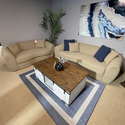 Carmel Mocha Bouclé Living Room Set / 2pc