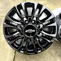 New 20” Silverado 2500 OEM High Country Gloss Black HD Wheels