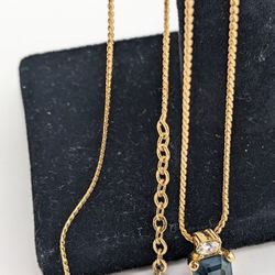 RARE‼️✨💙DIOR Navy Blue Crystal Pendant Necklace✨ 💙