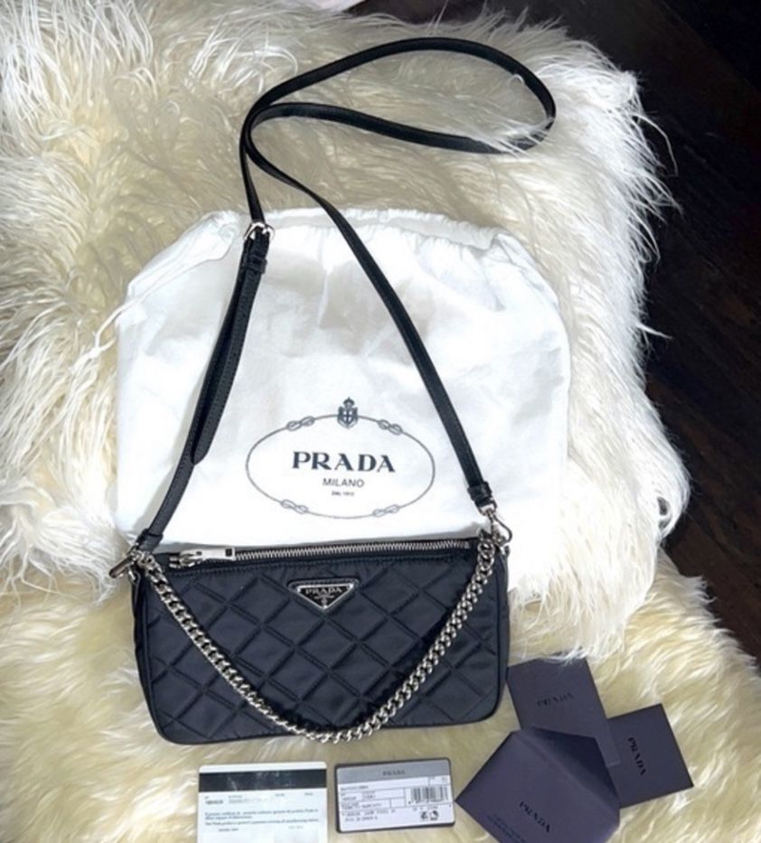 PRADA NYLON TESSUTO IMPUNTU QUILTED CROSSBODY BAG – The Lavish Loft