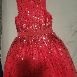 Red Sequin Dress for Girl, Size Small