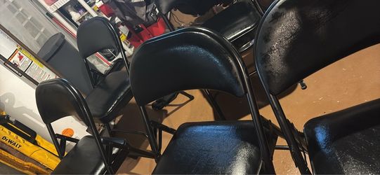 Uline Black Folding Chairs Set