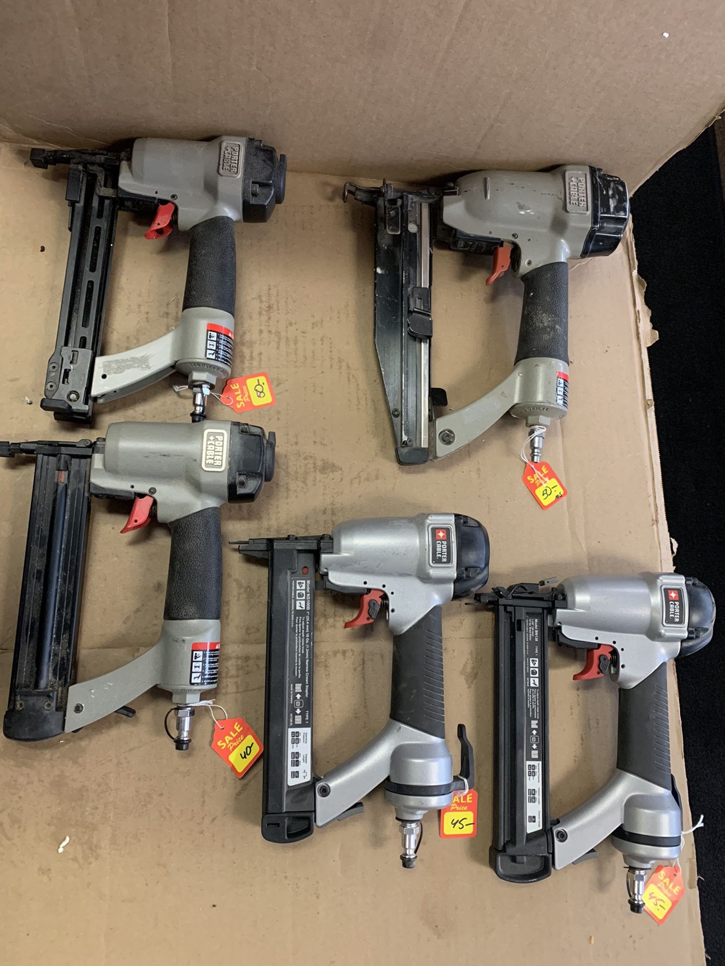 Preowned Porter Cable Air Guns Lot Of 5 