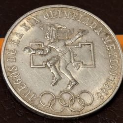 25 Pesos 1968 Vintage Silver Coin Of Mexico 
