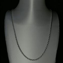 Solid Sterling Silver Diamond-Cut Rope Chain | 20 Inch Layering Necklace