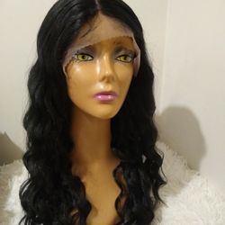 Human Hair Blend Lace Front Wig 