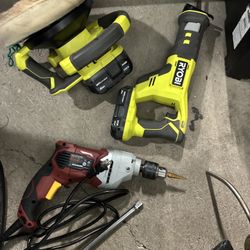 Ryobi 18V ONE+ Tools - Buffer, Recip Saw, Batteries