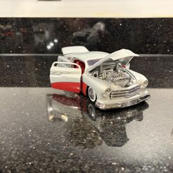 1951 Mercury Silver Metallic Diecast Car Red Interior Flame Graph Bigtime Muscle