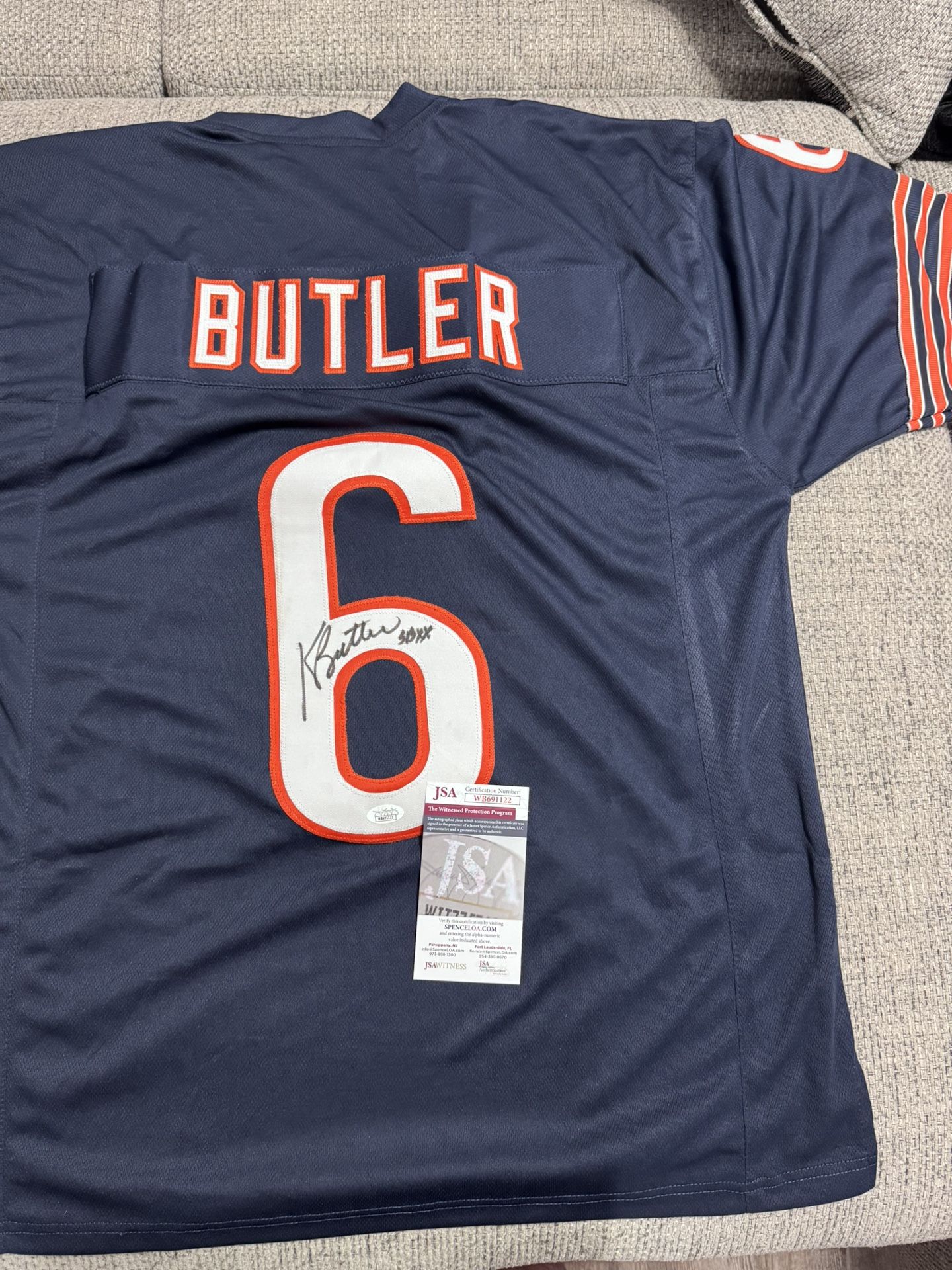 Kevin Butler Signed Autograph Custom Jersey - JSA Coa - Chicago Bears