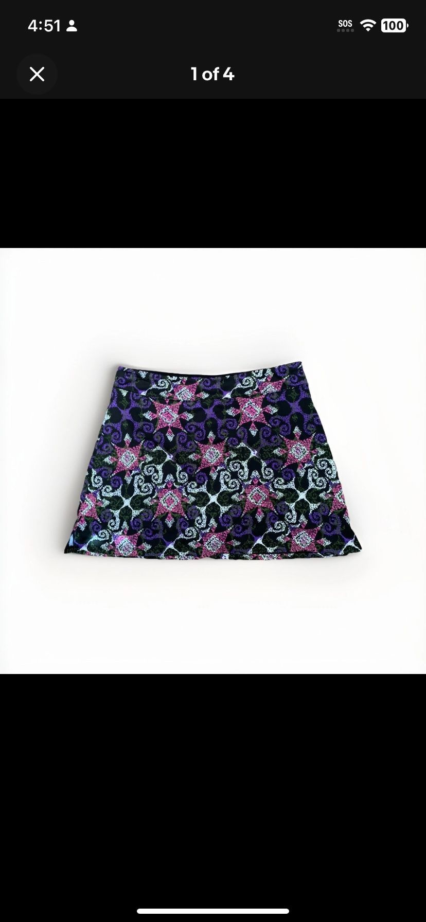 Adult Small Short Skirt Tranquility Skort Purple Graphics