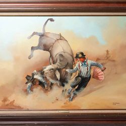 Robert L. Rickards “A Cowboy’s Friend” (1984) – Original Oil on Canvas – Western