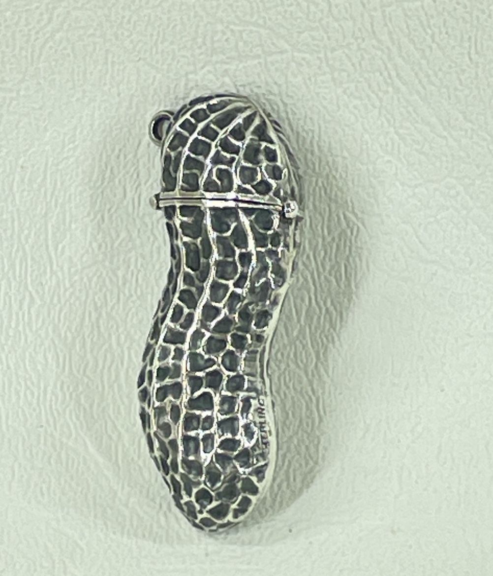 Rare Sterling Silver Perfume Bottle - Figured Peanut Shape - Rare 6g Flask