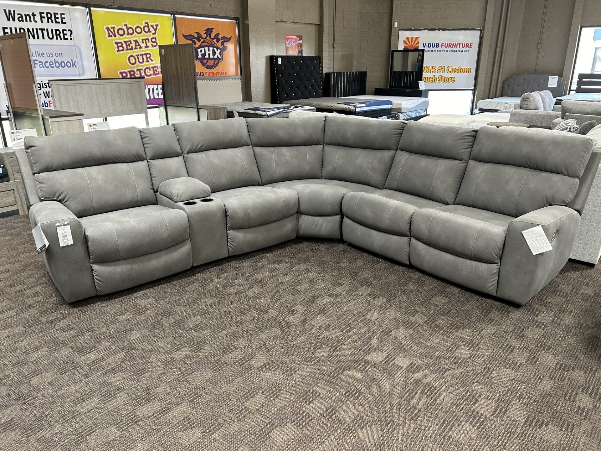 Gray comfy power recliner