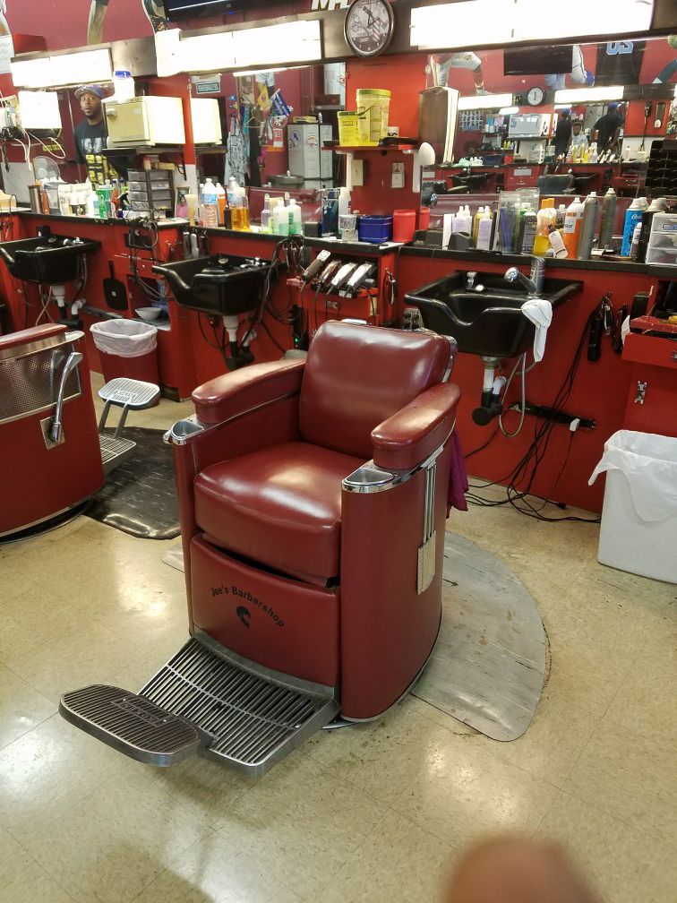 4 chair barbershop setup.
