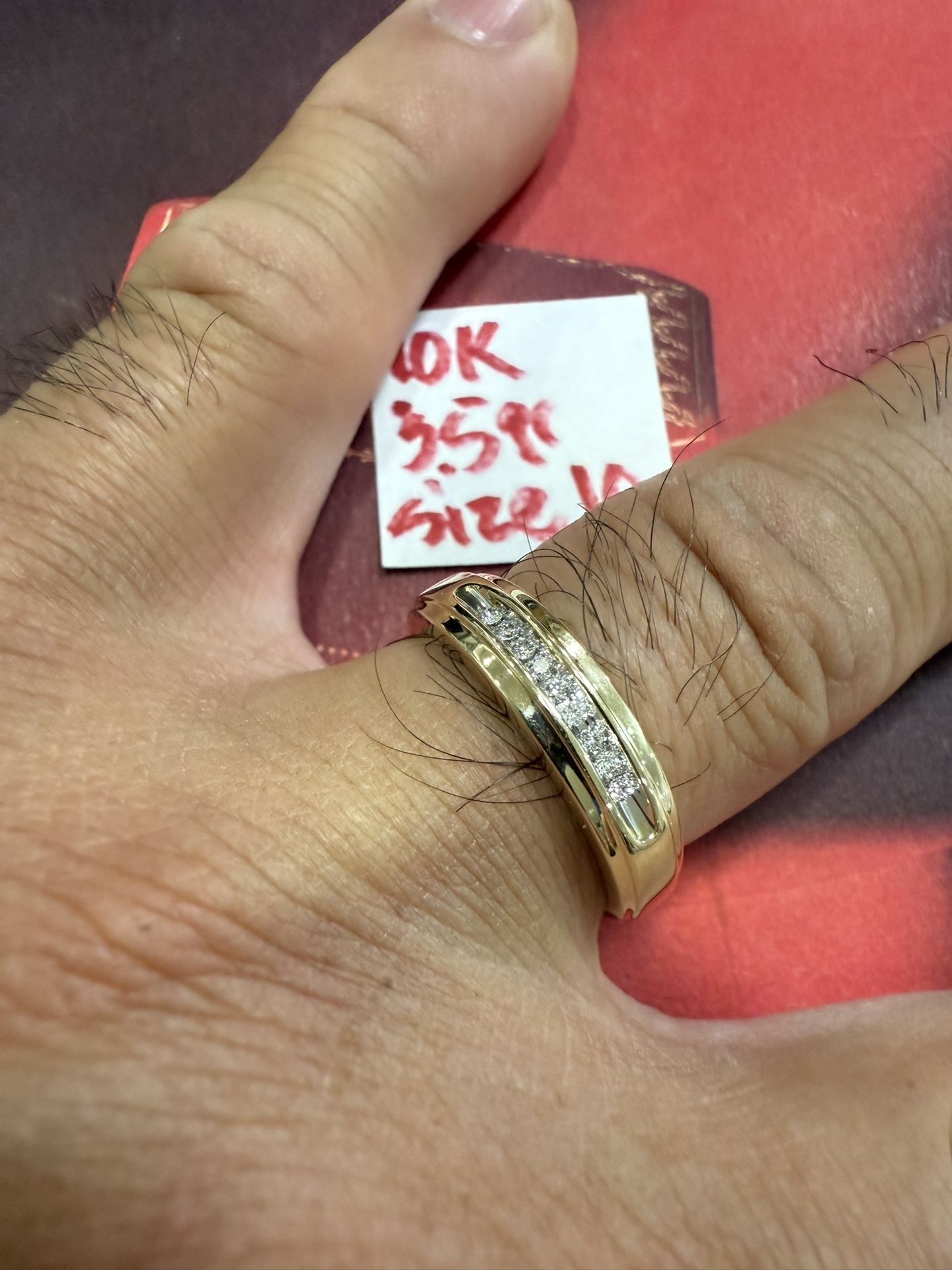 10K Solid Gold Diamonds 💎 Men Wedding Band 3.5Gr Size 10