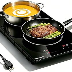 Weceleh Electric 2 Burner Cooktop 120v